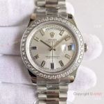 (EW) Replica Swiss ETA3255 Rolex Day-Date II Watch SS Diamond Bezel